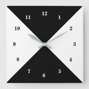 Aangepaste kleuren uw ontwerpwandklok - zwart wit vierkante klok