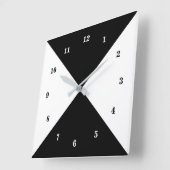 Aangepaste kleuren uw ontwerpwandklok - zwart wit vierkante klok (Hoek)