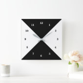 Aangepaste kleuren uw ontwerpwandklok - zwart wit vierkante klok (Huis)