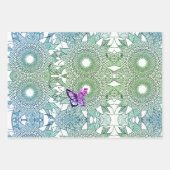 Aangepaste kleuren Vlinder Mandala Inpakpapier Vel (Voorkant 2)