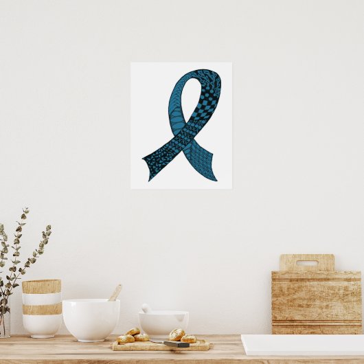 Aangepaste kleuren voor bewustmakingslint poster (Keuken)
