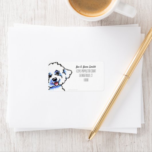 Aangepaste kleuren voor Bichon Frise Etiket (Insitu)