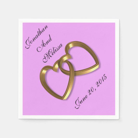 Aangepaste kleuren voor bruiloft servetten (Voorkant)