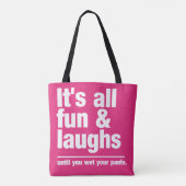 Aangepaste kleuren voor FUN en LAUGHS Tote Bag (Achterkant)