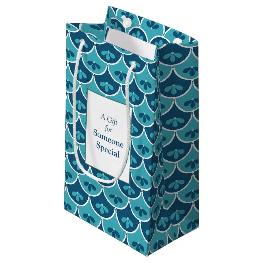 Aangepaste kleuren voor het Floral Pattern-patroon Klein Cadeauzakje (Voorkant Gekanteld)