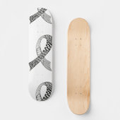 Aangepaste kleuren voor kankerbewustwording persoonlijk skateboard (Voorkant)