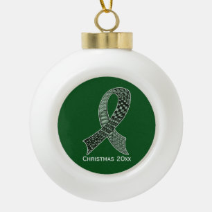 Aangepaste kleuren voor kankerbewustzijn keramische bal ornament