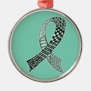 Aangepaste kleuren voor kankerbewustzijn metalen ornament