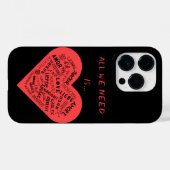 Aangepaste kleuren voor meertalige liefdestekst Case-Mate iPhone case (Achterkant (horizontaal))