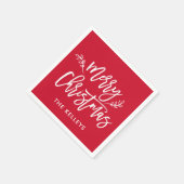 Aangepaste kleuren voor prettig kerstscript aangep servet (Hoek)