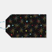 Aangepaste kleuren voor ruimtetijdperk atoomretro- cadeaulabel (Achterkant Horizontaal)