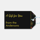 Aangepaste kleuren voor ruimtetijdperk atoomretro- cadeaulabel (Voorkant (Horizontaal))