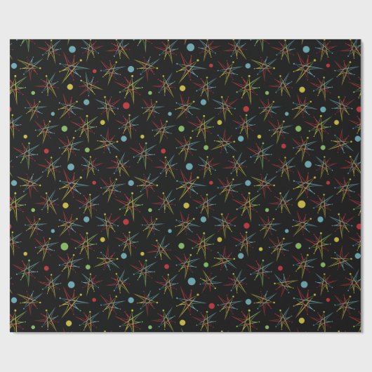 Aangepaste kleuren voor ruimtetijdperk atoomretro- cadeaupapier (Vlak)