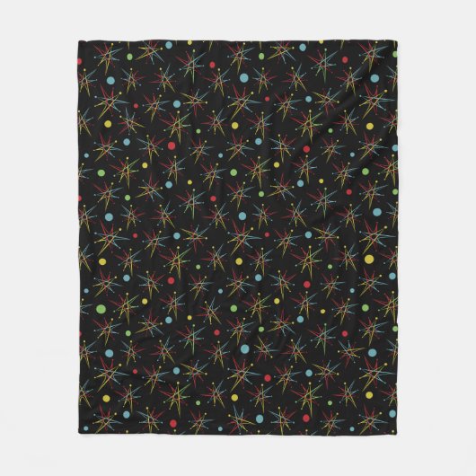 Aangepaste kleuren voor ruimtetijdperk atoomretro- fleece deken (Voorkant)
