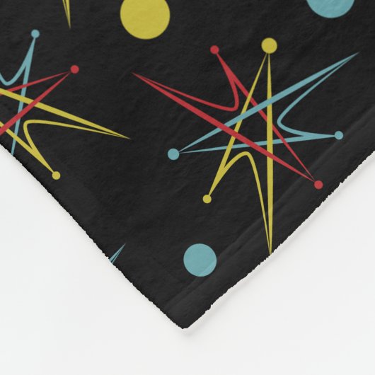 Aangepaste kleuren voor ruimtetijdperk atoomretro- fleece deken (Hoek)