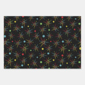 Aangepaste kleuren voor ruimtetijdperk atoomretro- inpakpapier vel (Voorkant 3)