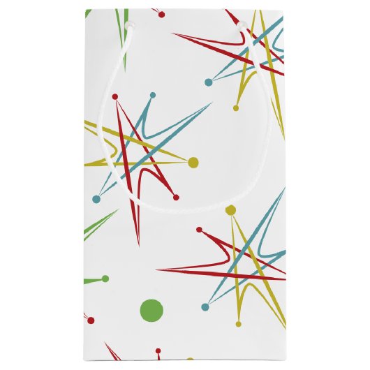 Aangepaste kleuren voor ruimtetijdperk atoomretro- klein cadeauzakje (Achterkant)