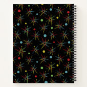 Aangepaste kleuren voor ruimtetijdperk atoomretro- notitieboek (Achterkant)