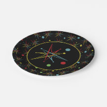 Aangepaste kleuren voor ruimtetijdperk atoomretro-