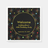 Aangepaste kleuren voor ruimtetijdperk atoomretro- servet (Voorkant)