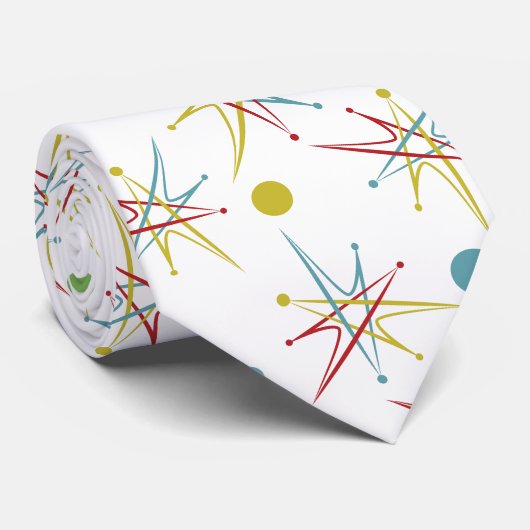 Aangepaste kleuren voor ruimtetijdperk atoomretro- stropdas (Opgerold)