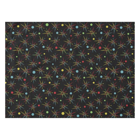 Aangepaste kleuren voor ruimtetijdperk atoomretro- tafelkleed (Voorkant (Horizontaal))