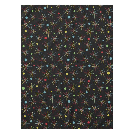 Aangepaste kleuren voor ruimtetijdperk atoomretro- tafelkleed (Voorkant)