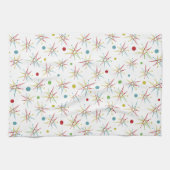 Aangepaste kleuren voor ruimtetijdperk atoomretro- theedoek (Horizontaal)