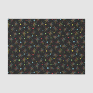 Aangepaste kleuren voor ruimtetijdperk atoomretro- tissuepapier