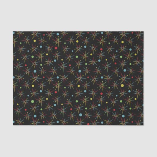 Aangepaste kleuren voor ruimtetijdperk atoomretro- tissuepapier (Voorkant)