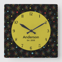 Aangepaste kleuren voor ruimtetijdperk atoomretro-