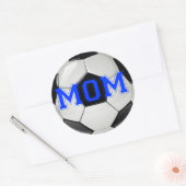 Aangepaste kleuren voor Voetbal Mam Ronde Sticker (Envelop)