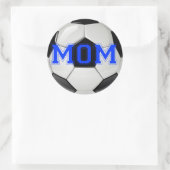 Aangepaste kleuren voor Voetbal Mam Ronde Sticker (Tas)
