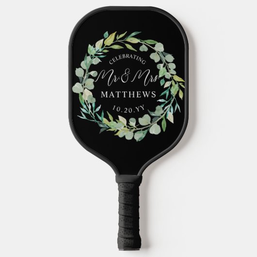 Aangepaste kleuren-weduwnaar Greenery Black Pickleball Paddle (Voorkant)