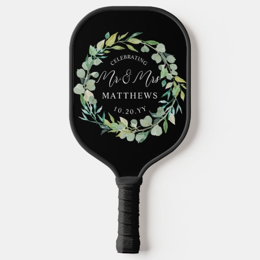 Aangepaste kleuren-weduwnaar Greenery Black Pickleball Paddle (Achterkant)