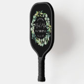 Aangepaste kleuren-weduwnaar Greenery Black Pickleball Paddle (Links)
