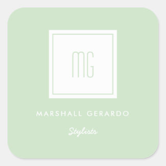 Aangepaste kleuren Witte Monogram zakelijke Logo S Vierkante Sticker