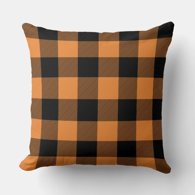 Aangepaste kleuren zwart en Oranje bufferplaat Kussen (Voorkant)