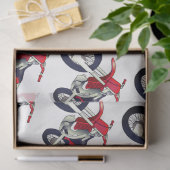 Aangepaste kleurenachtergrond rode vuilnisbak moto tissuepapier (Geschenk)