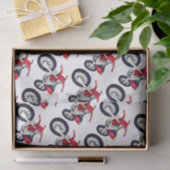 Aangepaste kleurenachtergrond rode vuilnisbak moto tissuepapier (Geschenk)