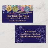 Aangepaste kleurenballen van garen met haakpenhake visitekaartje (Voorkant / Achterkant)