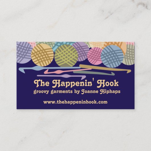 Aangepaste kleurenballen van garen met haakpenhake visitekaartje (Voorkant)