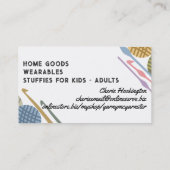 Aangepaste kleurenballetjes van garen met haakpenh visitekaartje (Achterkant)