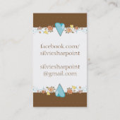 Aangepaste kleurenborduurbloemen voor hoepenhoezen visitekaartje (Achterkant)