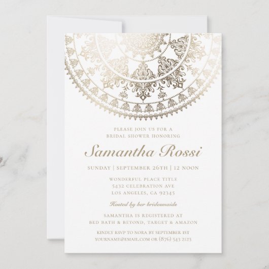 Aangepaste kleurenbridale douche-uitnodigingen Gol Kaart (Voorkant)