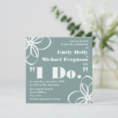 Aangepaste kleurenbruiloft uitgenodigd - Witte blo Kaart (Staand voorkant)