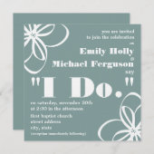 Aangepaste kleurenbruiloft uitgenodigd - Witte blo Kaart (Voorkant / Achterkant)