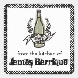 Aangepaste kleurendoekjes Franse wijngaardwijn Vierkante Sticker