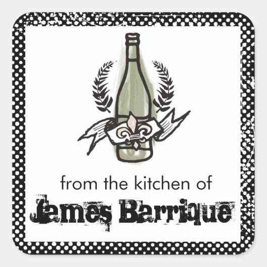 Aangepaste kleurendoekjes Franse wijngaardwijn Vierkante Sticker (Voorkant)