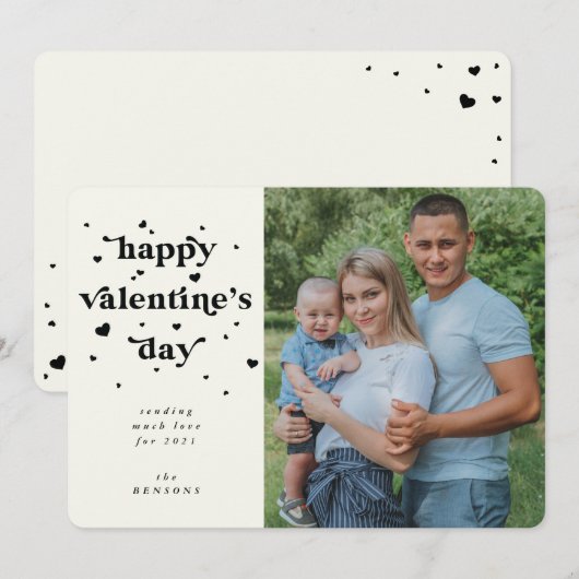 Aangepaste kleurenfoto Happy Valentijnsdag foto Feestdagenkaart (Voorkant / Achterkant)